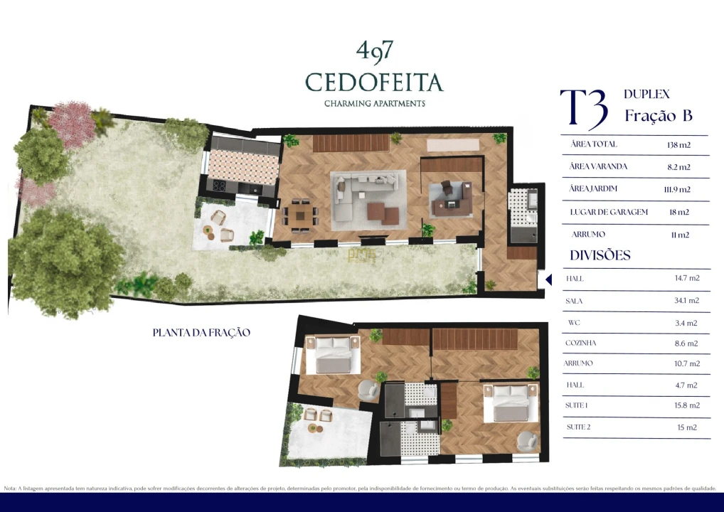 Apartamento T3 para Venda em Cedofeita, Santo Ildefonso, Sé, Miragaia, São Nicolau e Vitória Planta 2