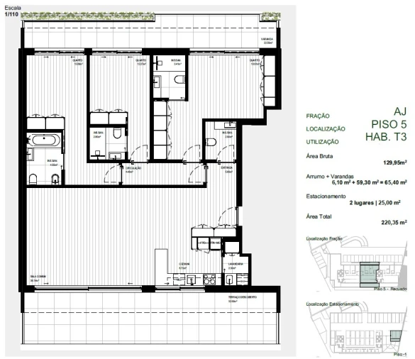 Apartamento T3 para Venda em Rebordosa Planta 1