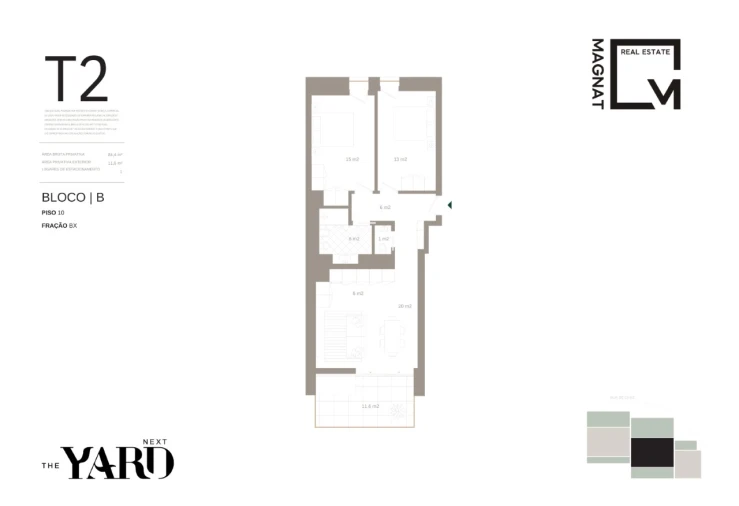 Apartamento T2 para Venda em Santa Marinha e São Pedro da Afurada Planta 1