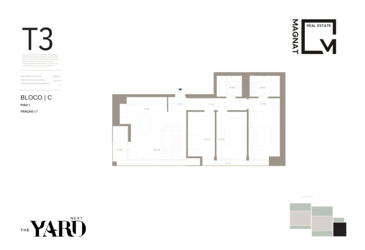 Apartamento T3 para Venda em Santa Marinha e São Pedro da Afurada Planta 1