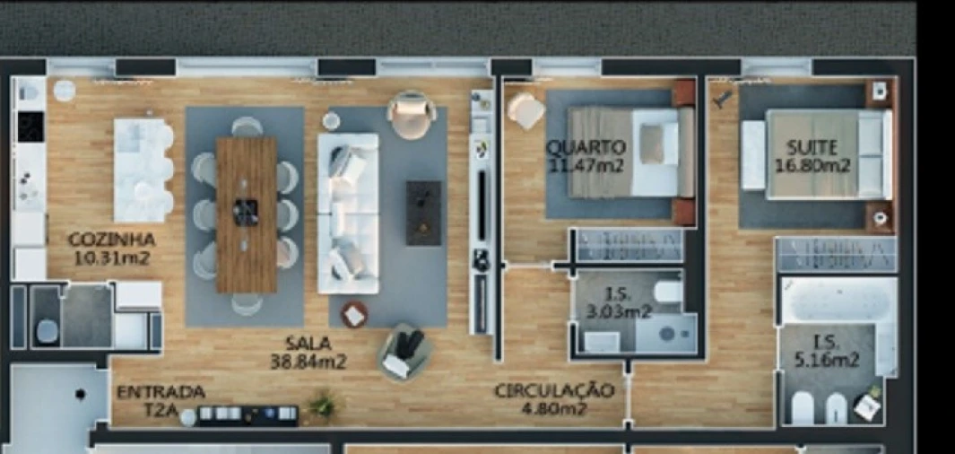 Apartamento T2 para Venda em Campolide Planta 1