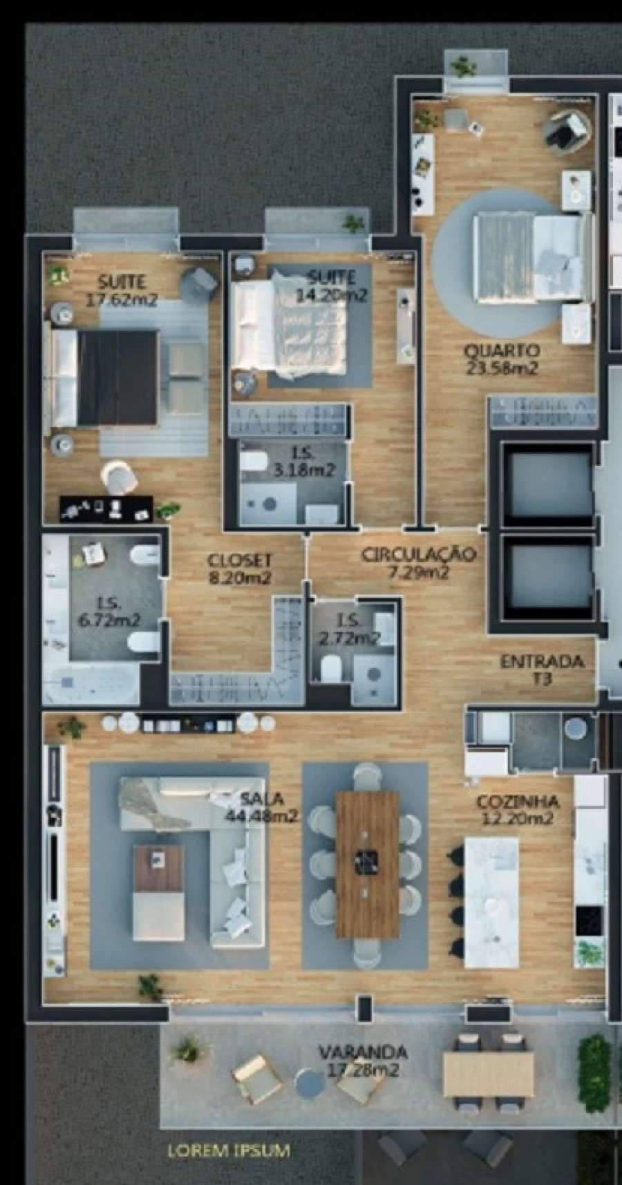 Apartamento T3 para Venda em Campolide Planta 1