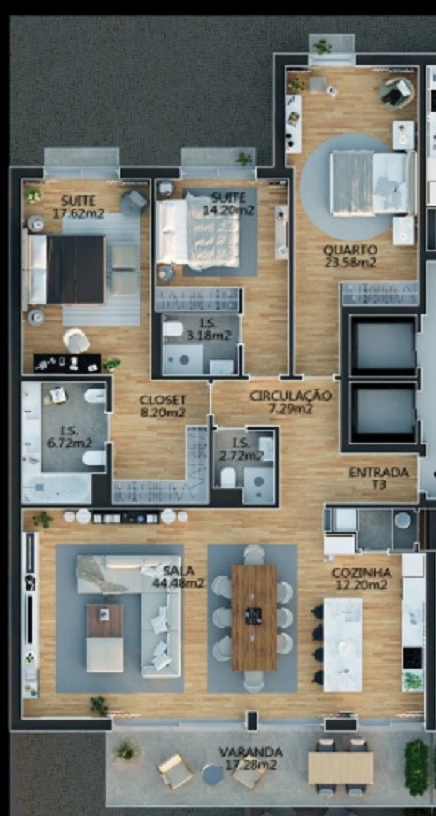 Apartamento T3 para Venda em Campolide Planta 1