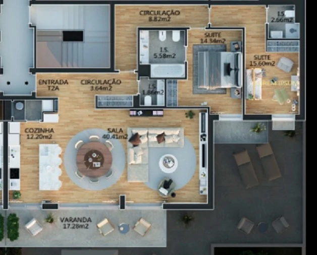 Apartamento T2 para Venda em Campolide Planta 1