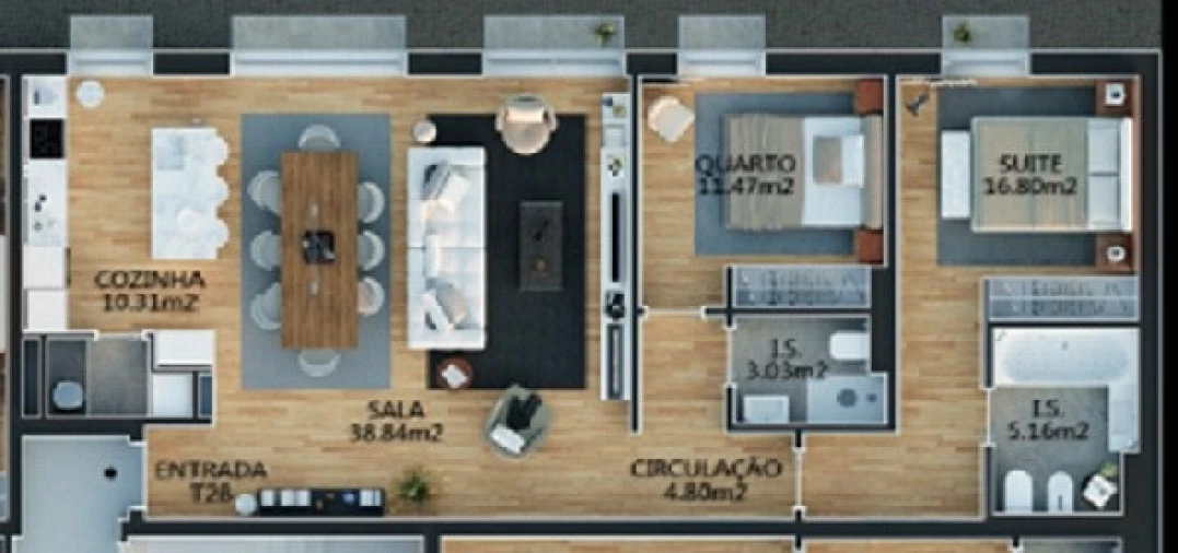 Apartamento T2 para Venda em Campolide Planta 1