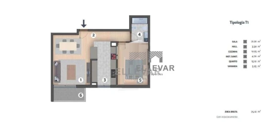 Apartamento T1 para Venda em São Martinho
