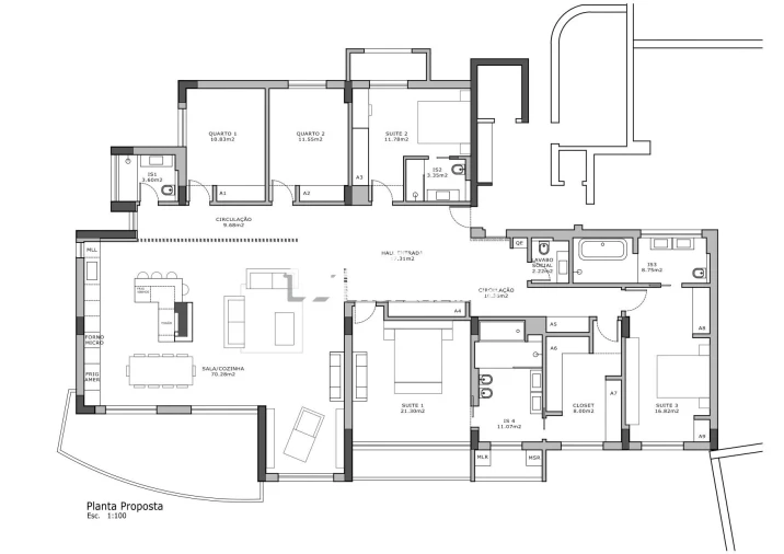 Apartamento T5 para Venda em Cascais e Estoril Planta 1