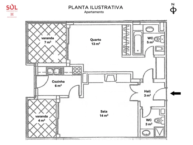 Apartamento T1 para Venda em Quarteira Planta 1
