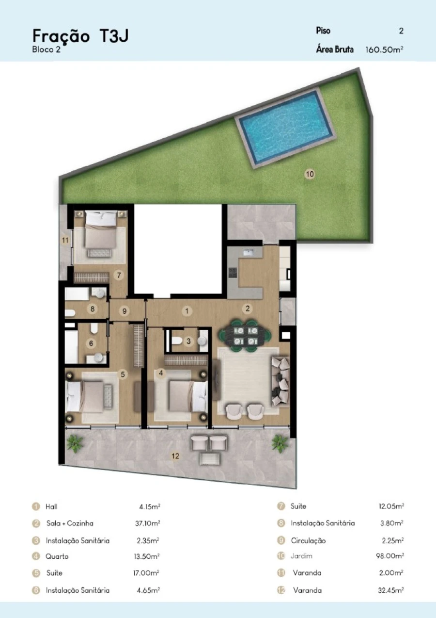 Apartamento T3 para Venda em São Martinho Planta 1