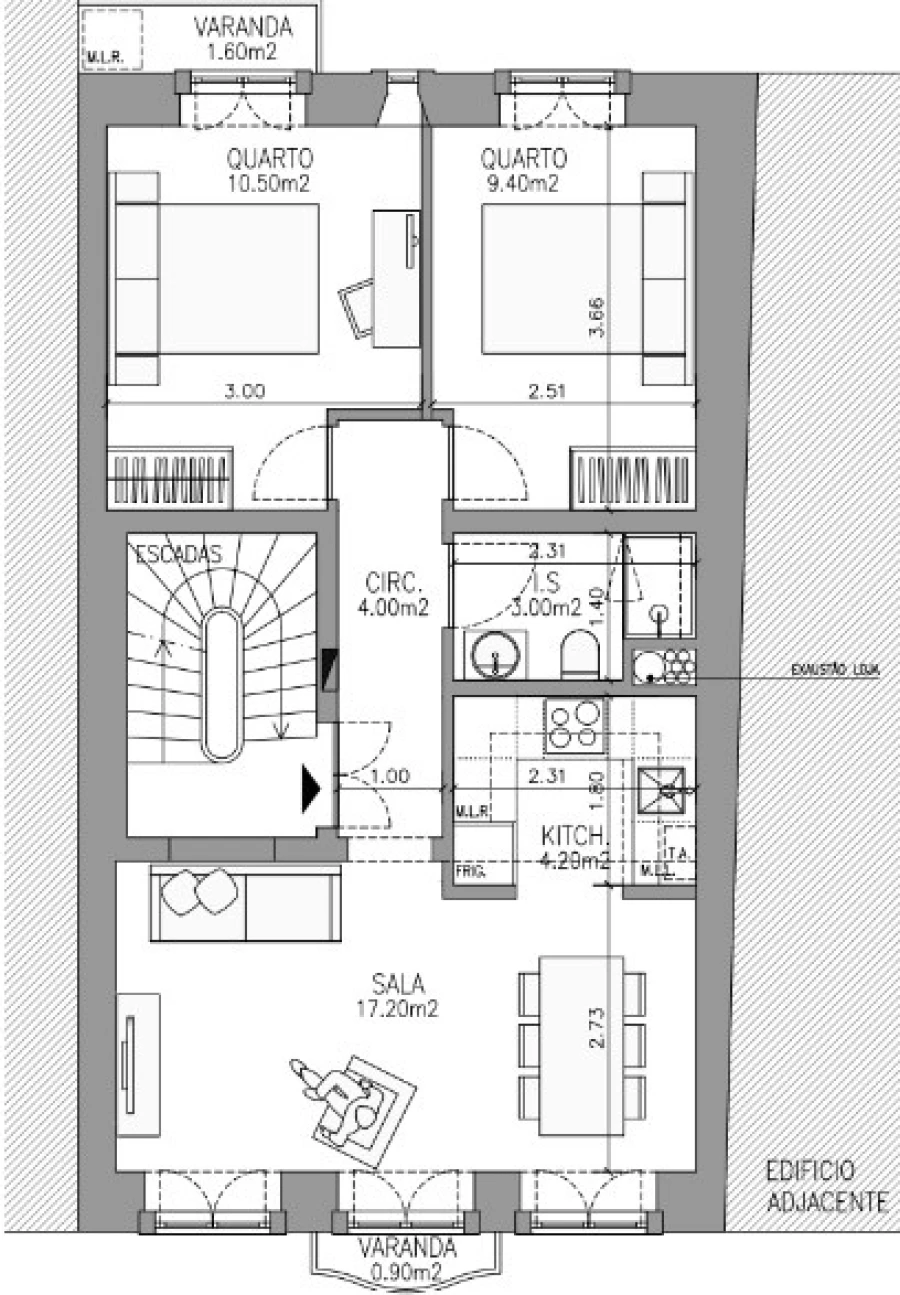 Apartamento T2 para Venda em São Vicente Planta 1