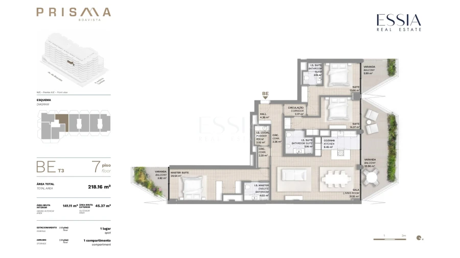 Apartamento T3 para Venda em Lordelo do Ouro e Massarelos Planta 1