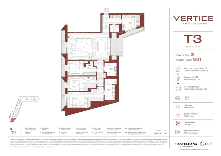 Apartamento T3 para Venda em Areeiro Planta 1