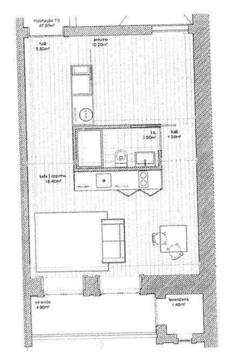 Apartamento T0 para Venda em Bonfim Planta 1