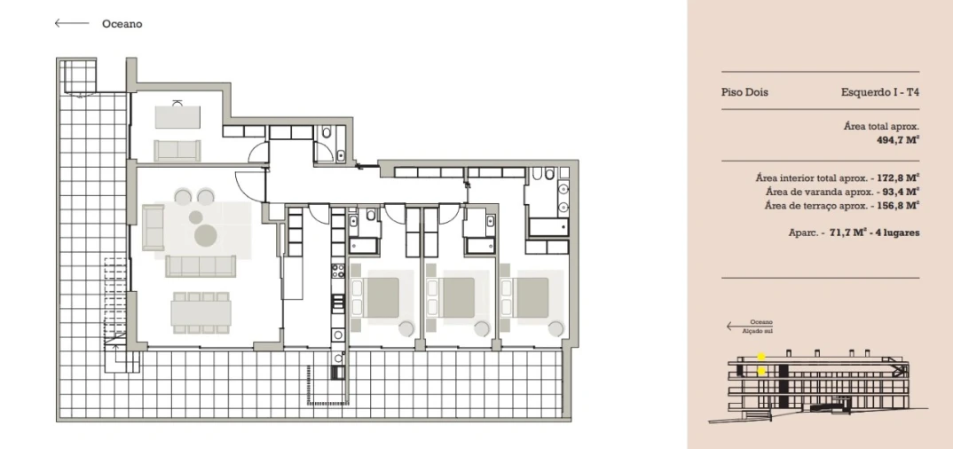 Apartamento T3 para Venda em Canidelo Planta 1
