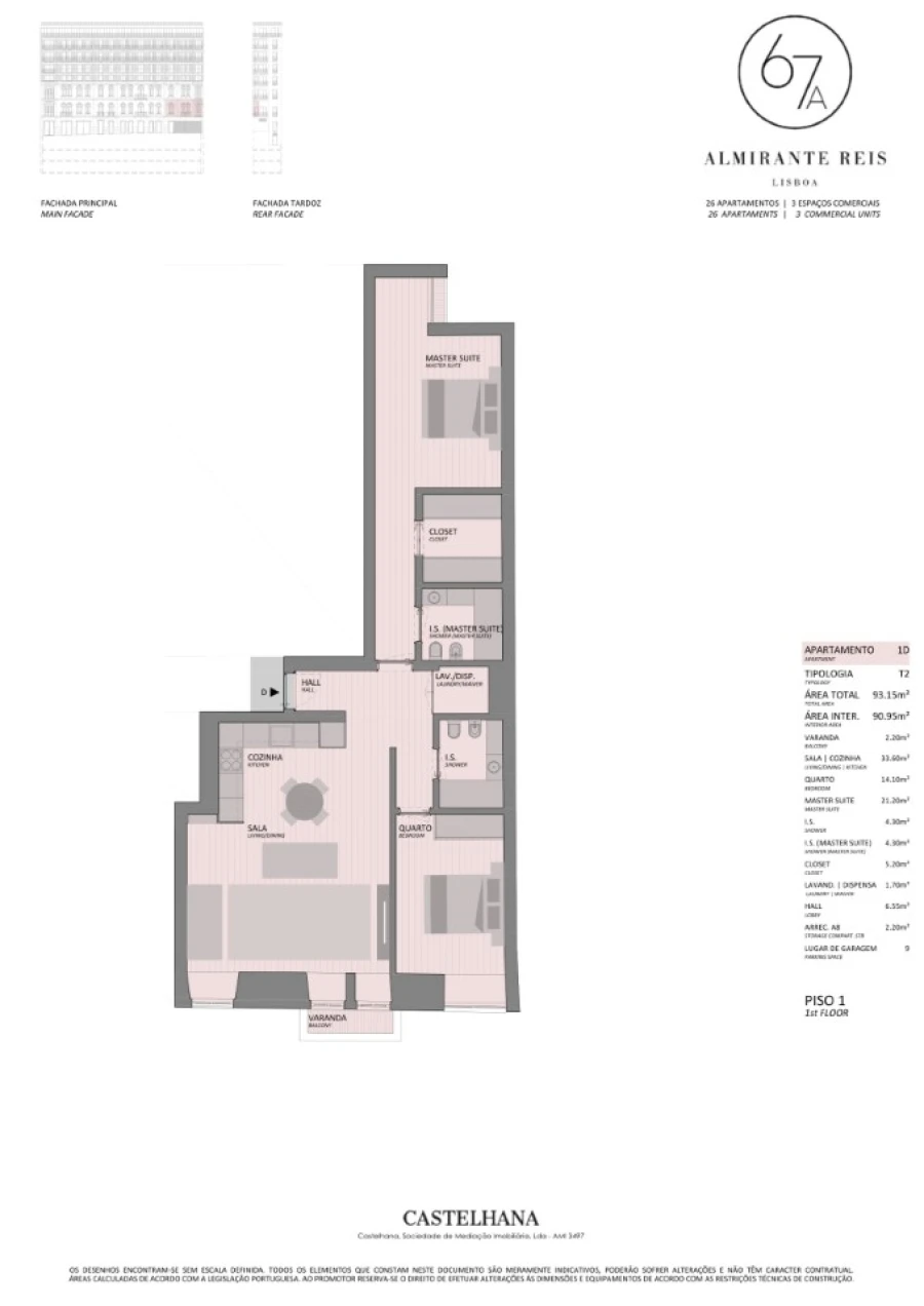 Apartamento T2 para Venda em Arroios Planta 1