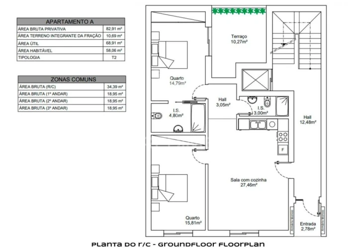 Apartamento T2 para Venda em Vila Real de Santo Antonio Foto 7