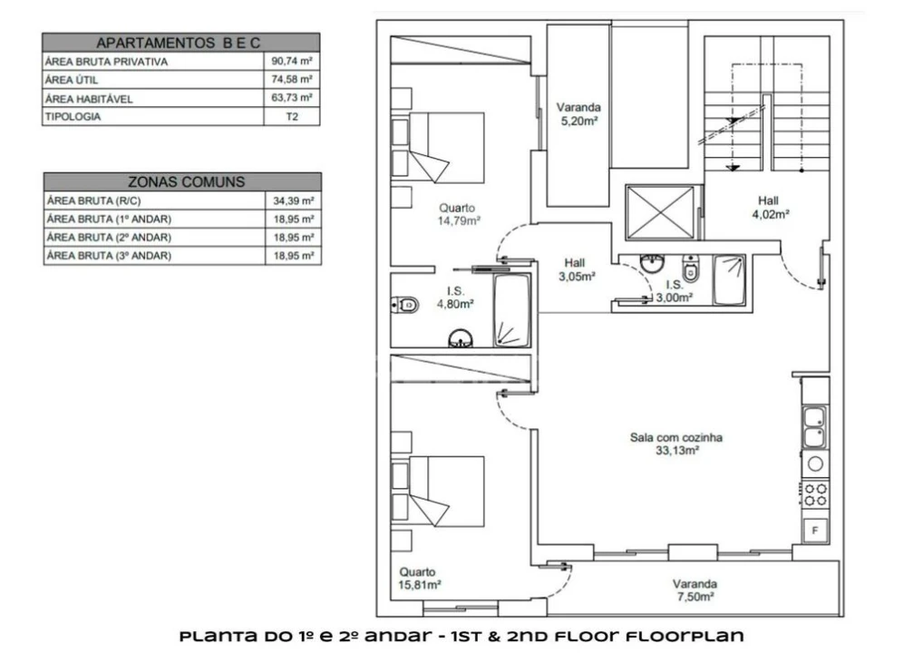 Apartamento T2 para Venda em Vila Real de Santo Antonio Foto 9