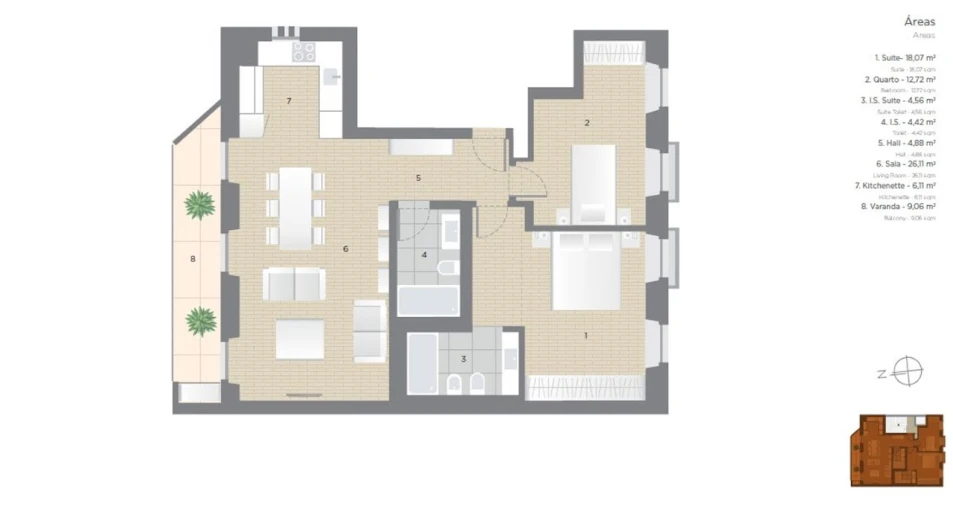 Apartamento T2 para Venda em Arroios Planta 1