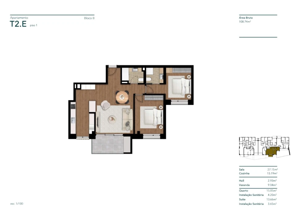 Apartamento T2 para Venda em Funchal (São Pedro) Planta 7