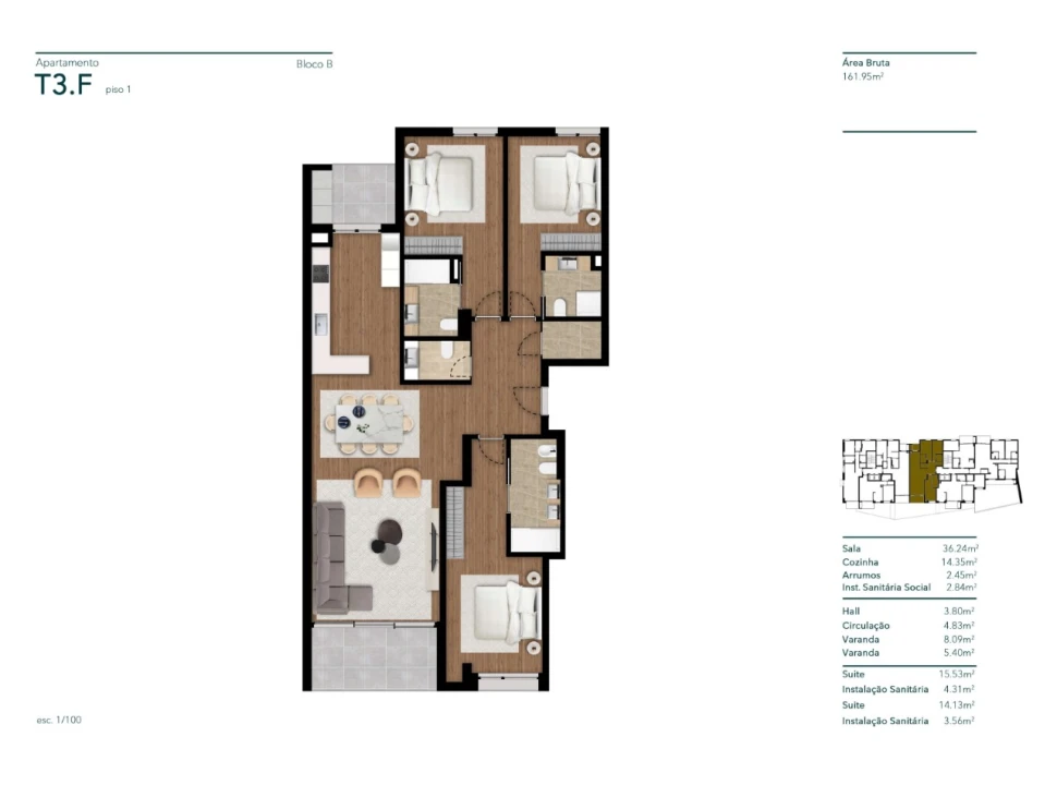 Apartamento T2 para Venda em Funchal (São Pedro) Planta 9