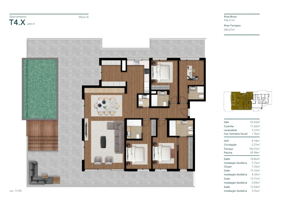 Apartamento T2 para Venda em Funchal (São Pedro) Planta 11
