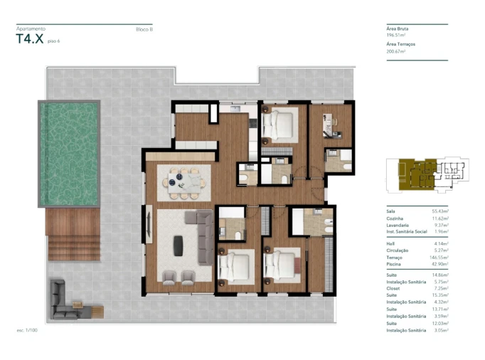 Apartamento T2 para Venda em Funchal (São Pedro) Planta 11