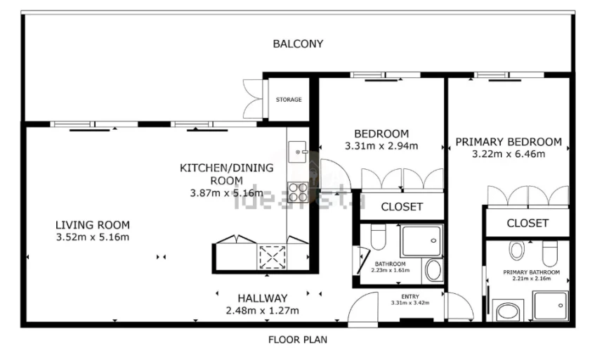 Apartamento T2 para Venda em Lagos (São Sebastião e Santa Maria) Planta 1