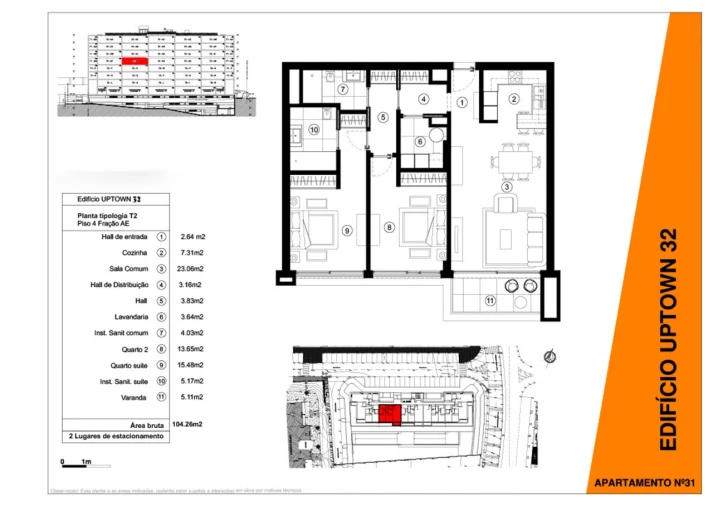 Apartamento T2 para Venda em São Martinho Planta 1