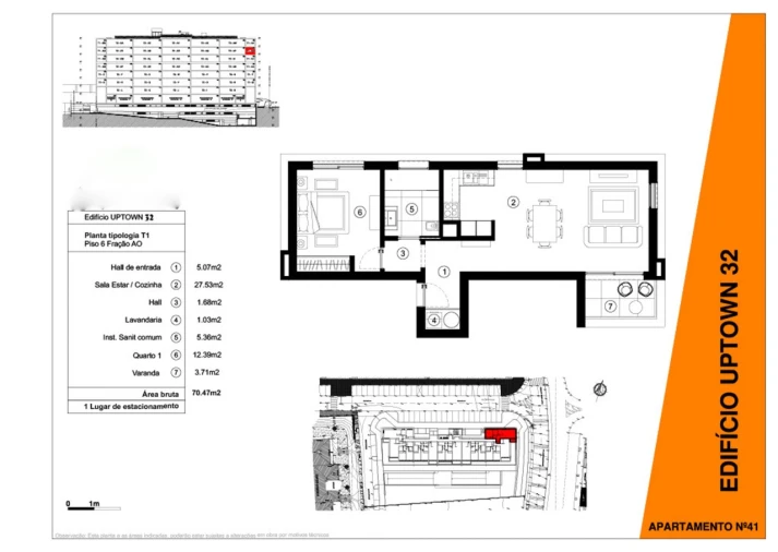 Apartamento T1 para Venda em São Martinho Planta 1
