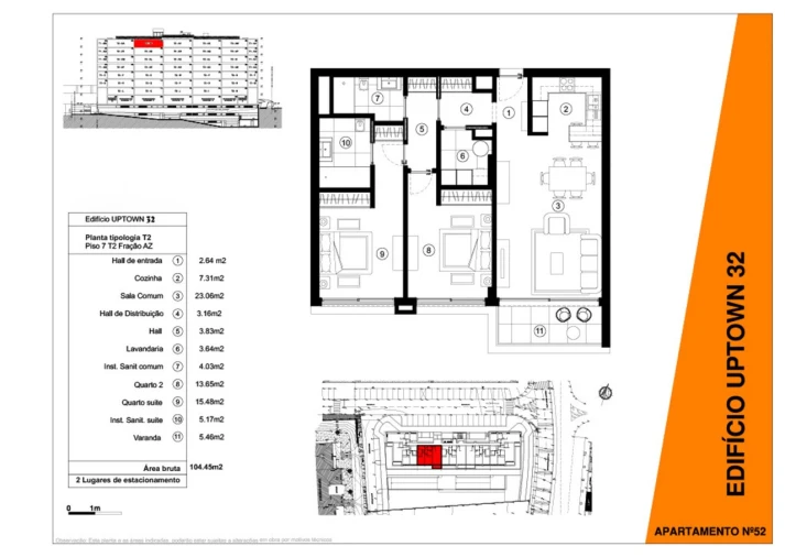 Apartamento T2 para Venda em São Martinho Planta 1
