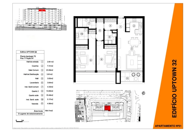 Apartamento T2 para Venda em São Martinho Planta 1