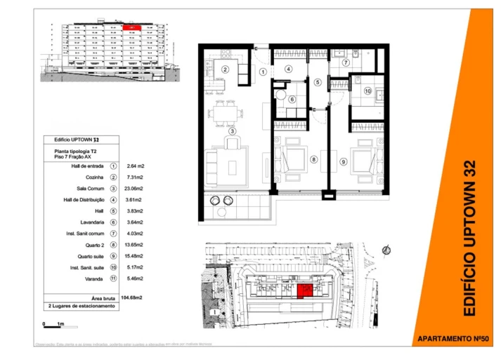 Apartamento T2 para Venda em São Martinho Planta 1