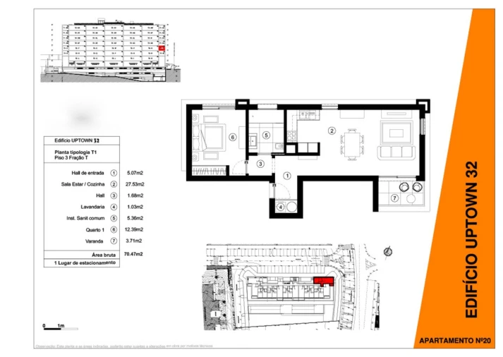 Apartamento T1 para Venda em São Martinho Planta 1