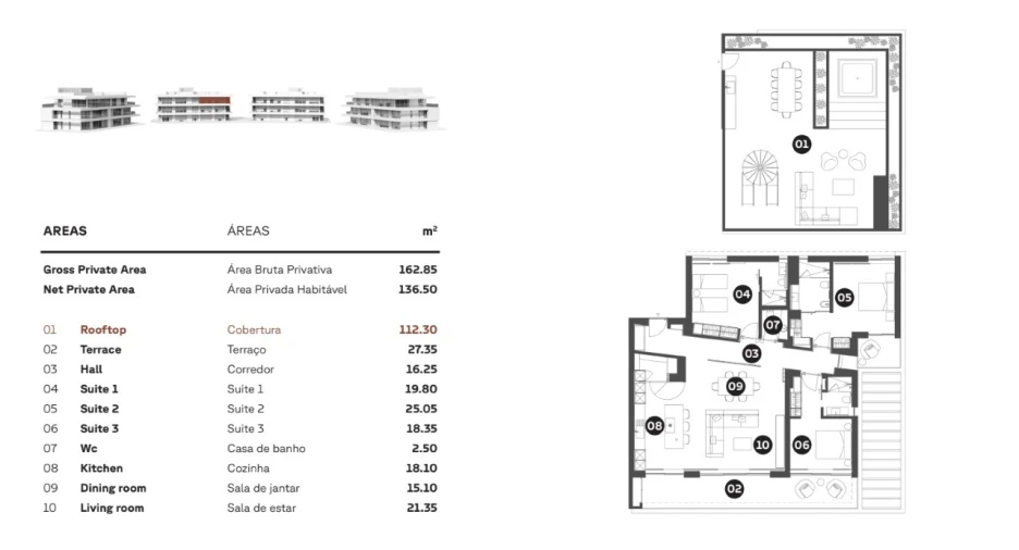 Apartamento T3 para Venda em Quarteira Planta 1