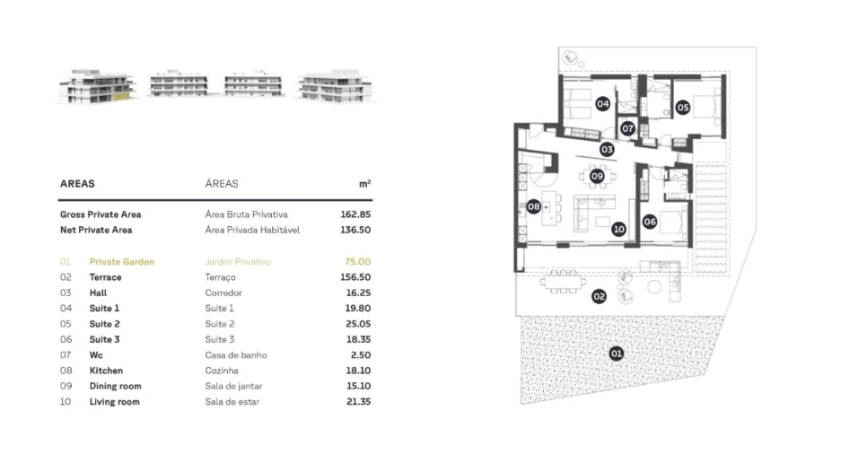 Apartamento T3 para Venda em Quarteira Planta 1