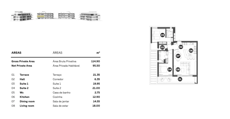 Apartamento T2 para Venda em Quarteira Planta 1