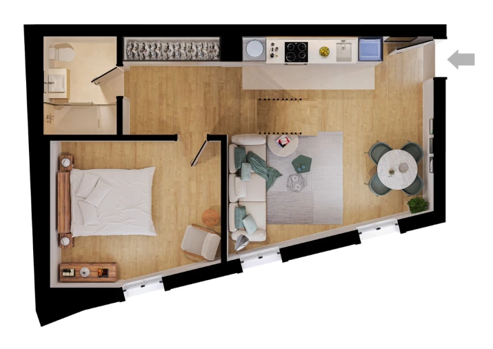 Apartamento T2 para Venda em São Vicente Planta 1