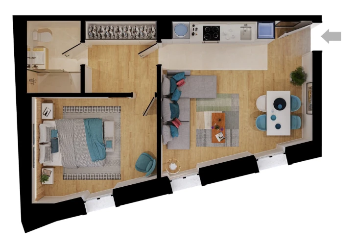 Apartamento T1 para Venda em São Vicente Planta 1