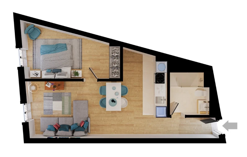 Apartamento T1 para Venda em São Vicente Planta 1