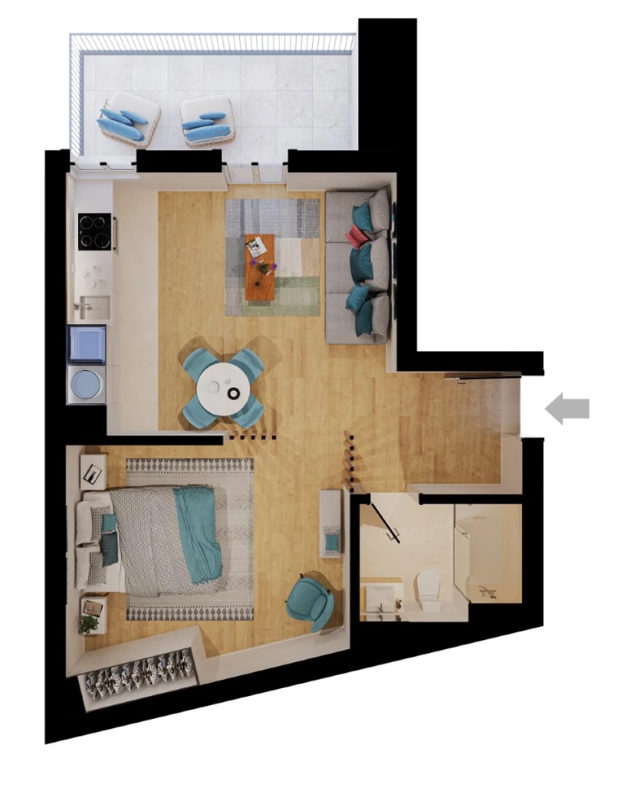 Apartamento para Venda em São Vicente Planta 1