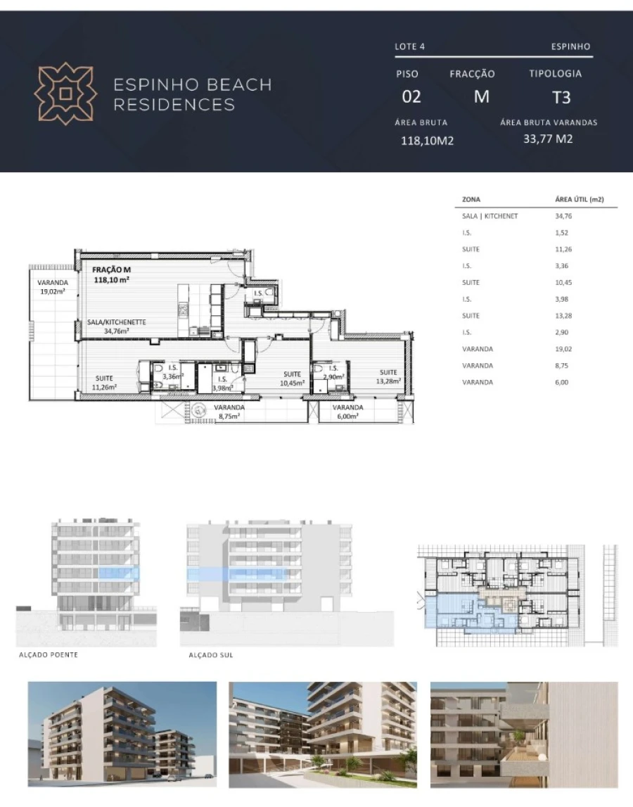 Apartamento T3 para Venda em Espinho Planta 1