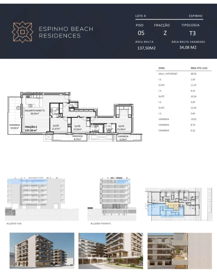 Apartamento T3 para Venda em Espinho Planta 1