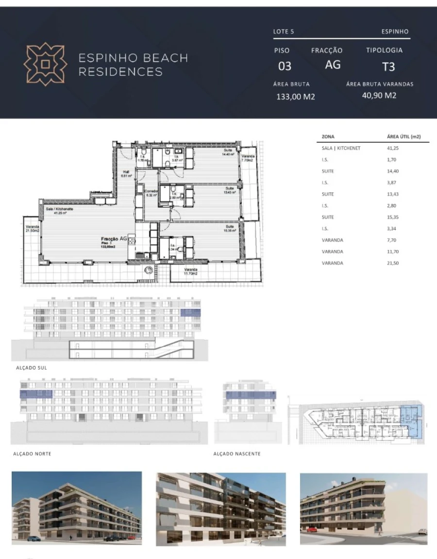 Apartamento T3 para Venda em Espinho Planta 1