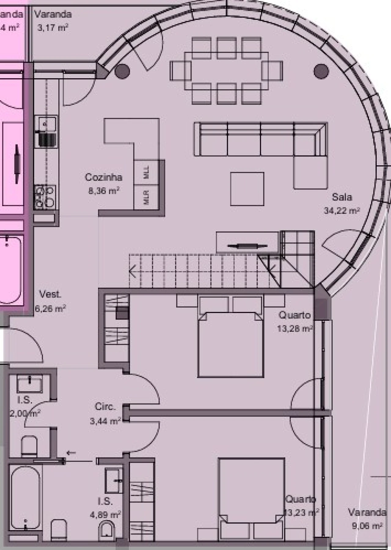 Apartamento T2 para Venda em Repeses e São Salvador Planta 2