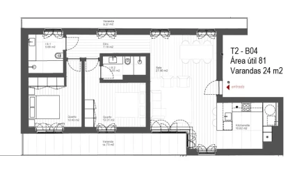Apartamento T2 para Venda em Santo António