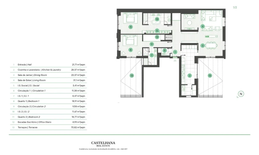 Apartamento T4 para Venda em Beato Planta 1