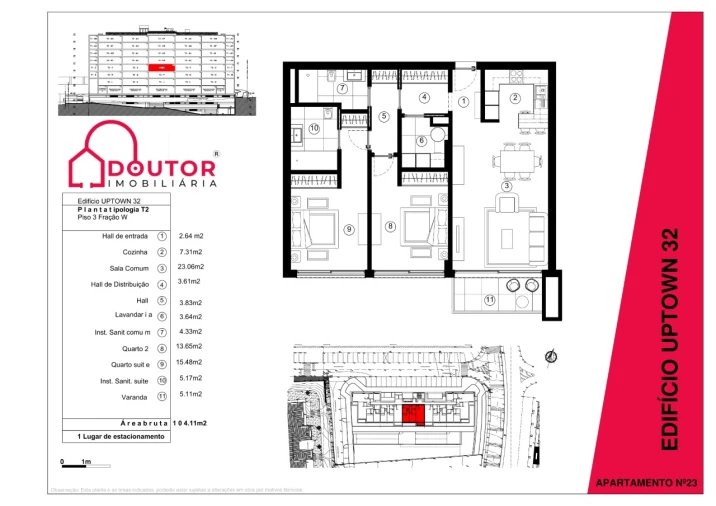 Apartamento T2 para Venda em São Martinho Planta 1