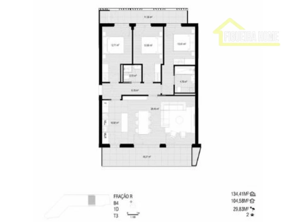 Apartamento T3 para Venda em Buarcos Foto 12