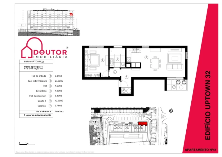 Apartamento T1 para Venda em São Martinho Planta 1