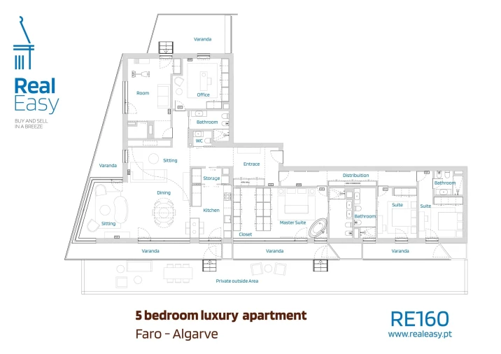 Apartamento T5 para Venda em Faro (Sé e São Pedro) Planta 1